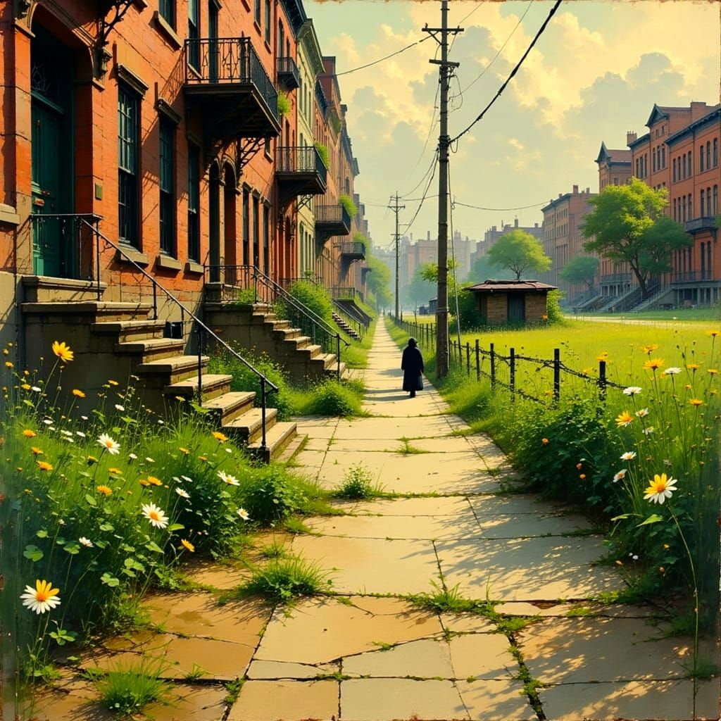 Abandoned Garden Before a New York Brownstone