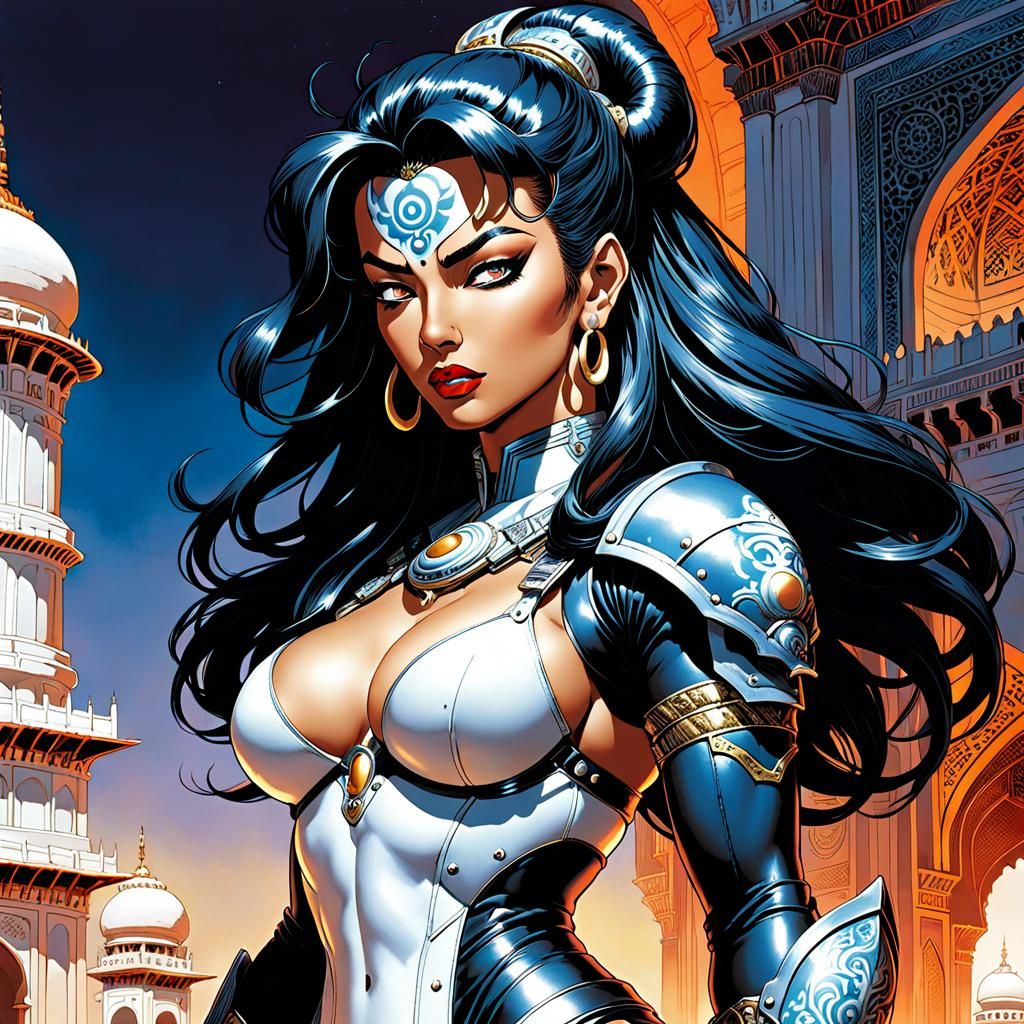 Cyborg Shiva Ravages Taj Mahal in Comic Glitch Art