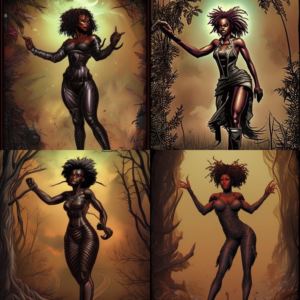 Post-Apocalyptic Black Angel in Comic Book Art