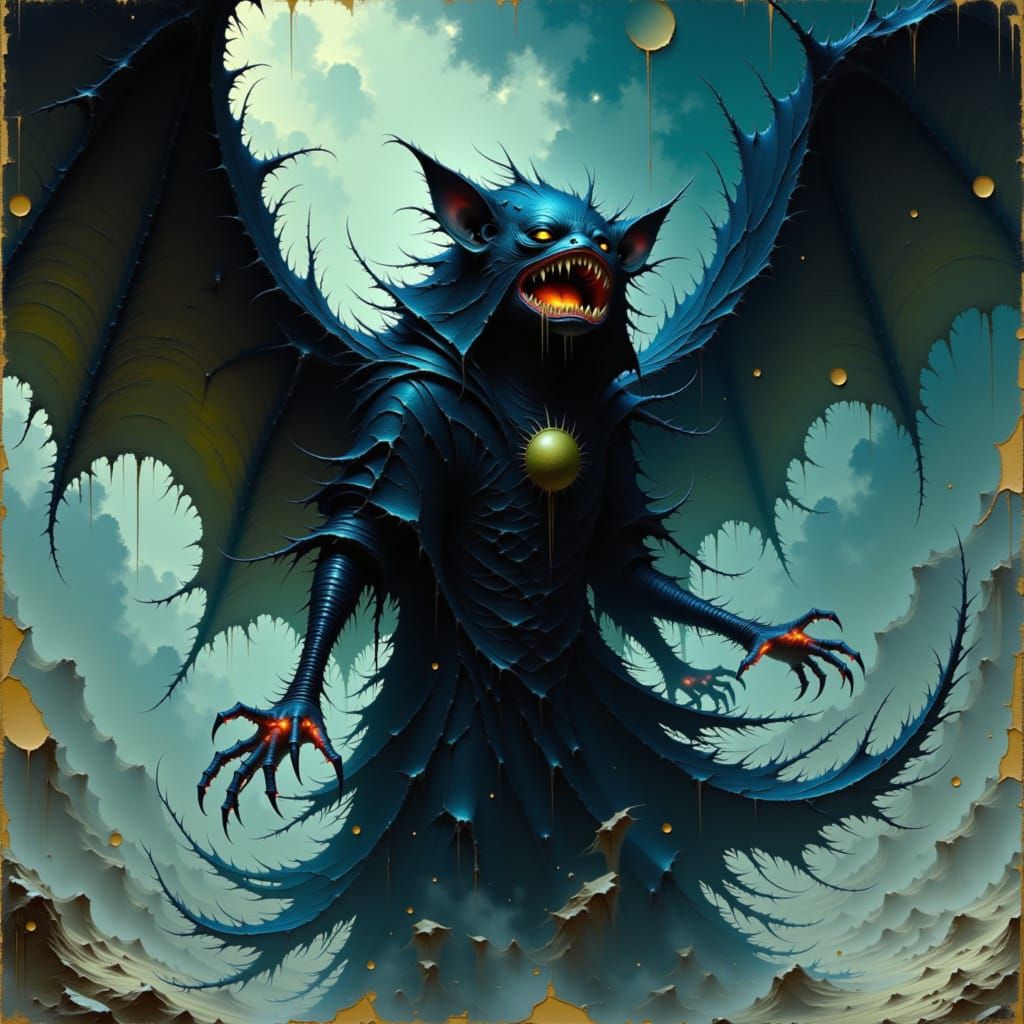 Yokai Weasel in Biomechanical Surrealism