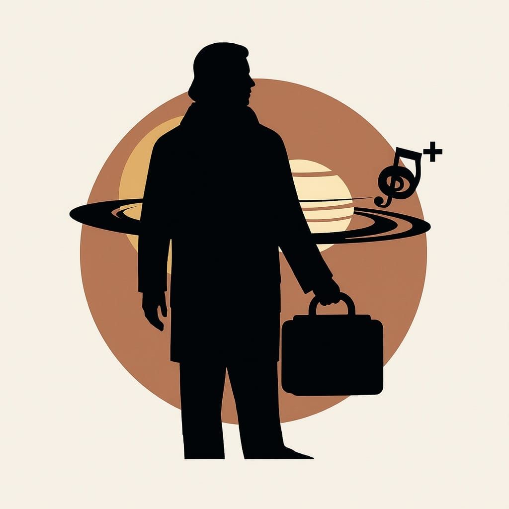 Planetary Music: Double Exposure with Circular Shadow