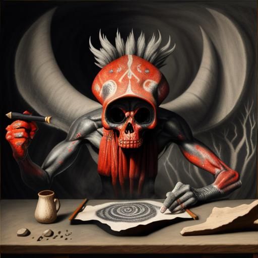 Hyperdetailed Charcoal Cave Painting