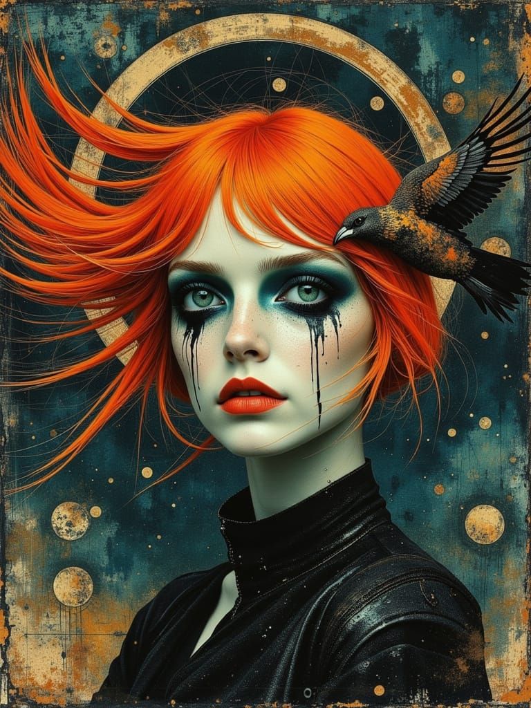 Gothic Abstract Portrait of a Young Woman