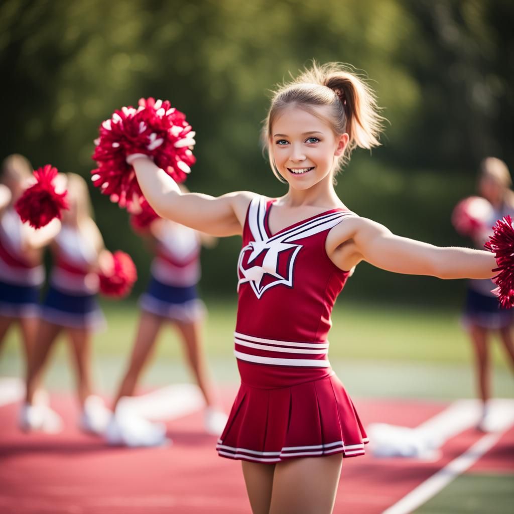 Cheerleader in Professional Photography Style