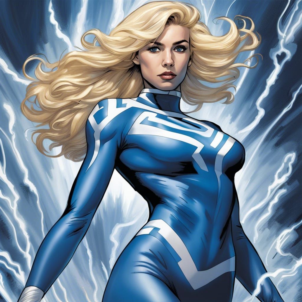Sue Storm in Classic Fantastic Four Comic Art