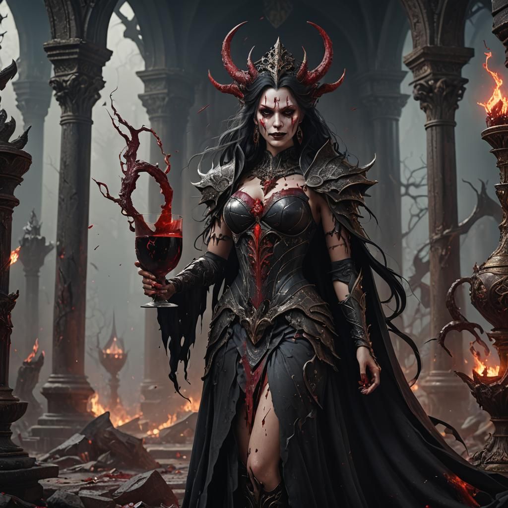Goddess of Darkness with Goblet of Blood