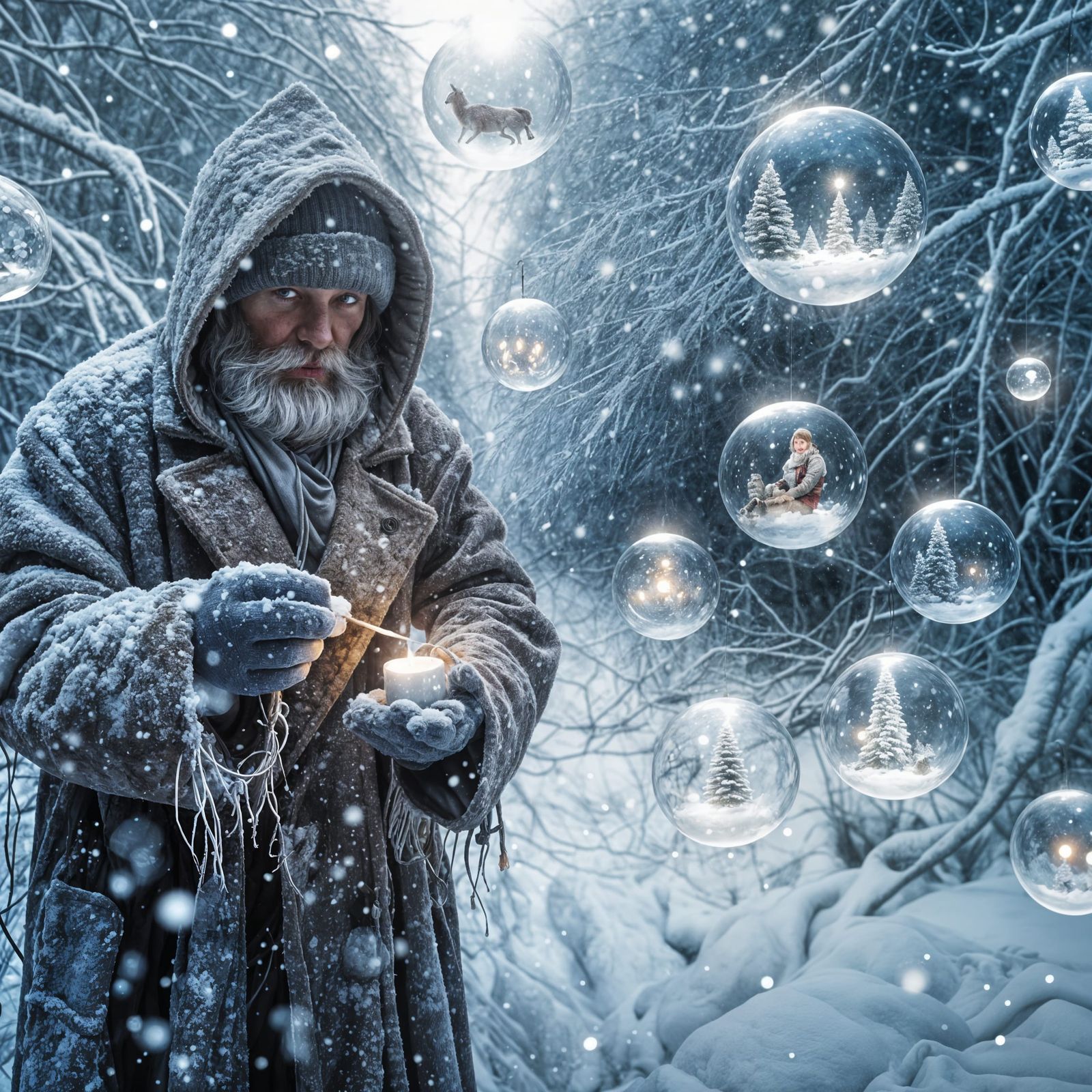 Whimsical Christmas Miracle in a Snowy Winter Wonderland