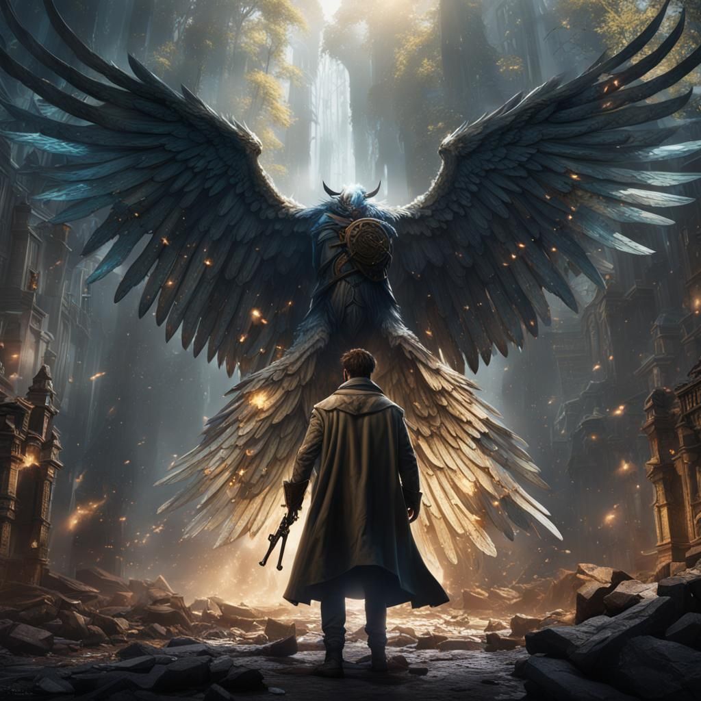 Detailed Matte Painting of Castiel in 8K
