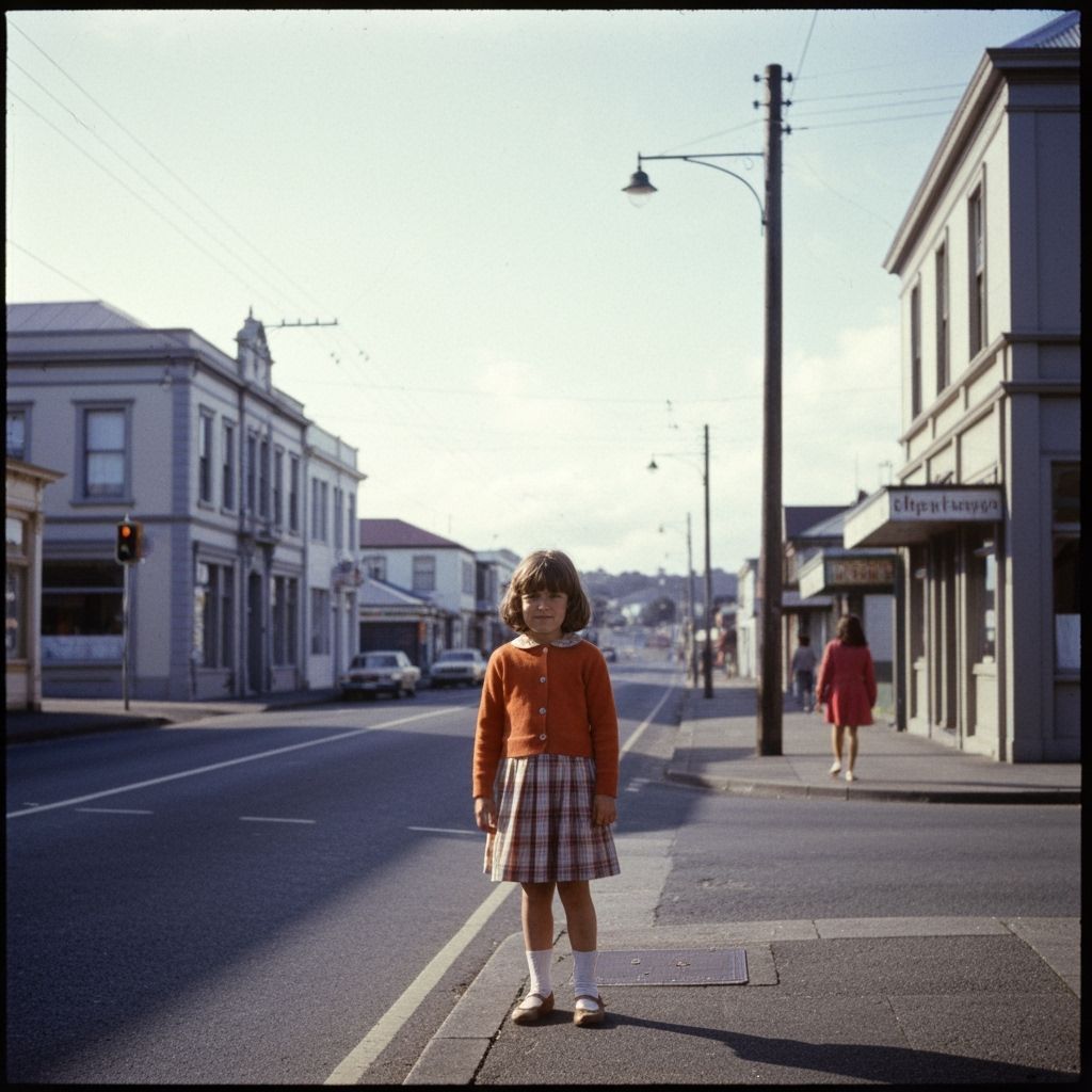 Girl in 1970s Upper Hutt Street Photo