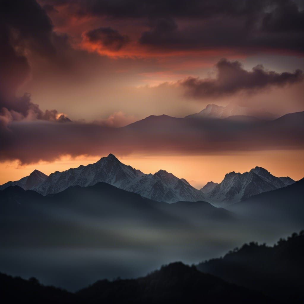Sunrise Over Mountain Tops: Professional Photography