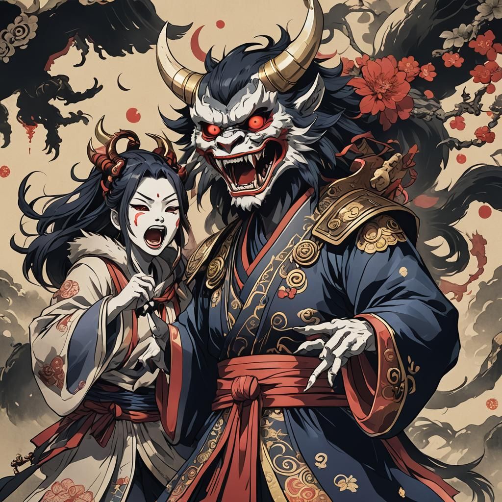Oni and Tengu Sing Karaoke