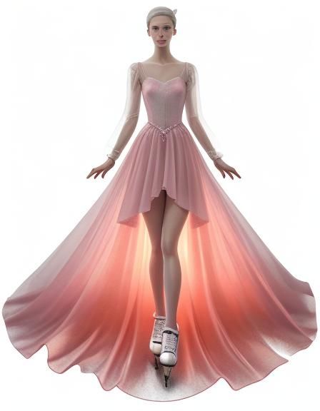 Elegant Pale Pink Figure Skating Dress Design