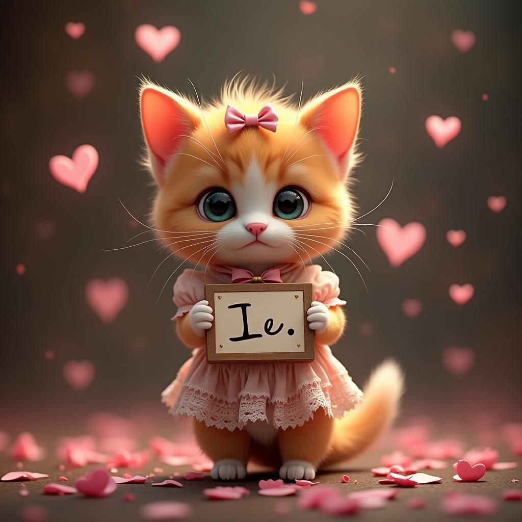 a cute animated kitten with big eyes and ears.

Floating mul...