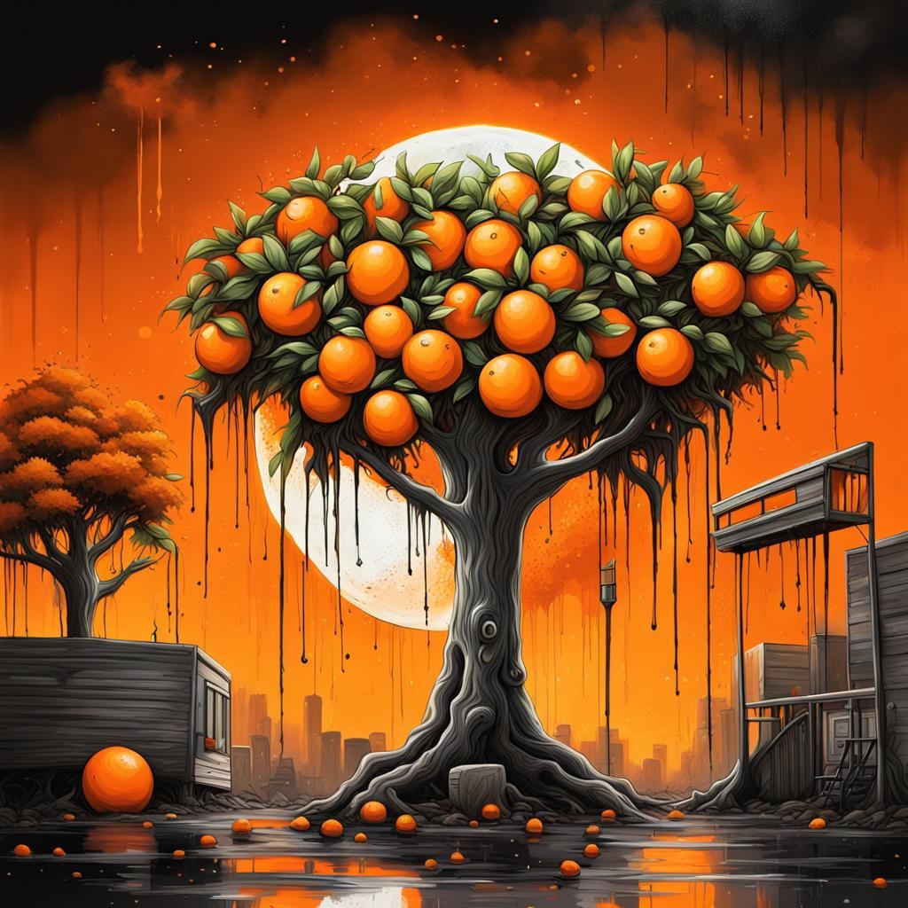 Orange World: Graffiti Art with Polychromatic Details