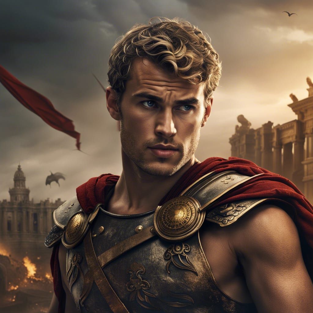 Teen Warrior in Ancient Rome Armor: Digital Art