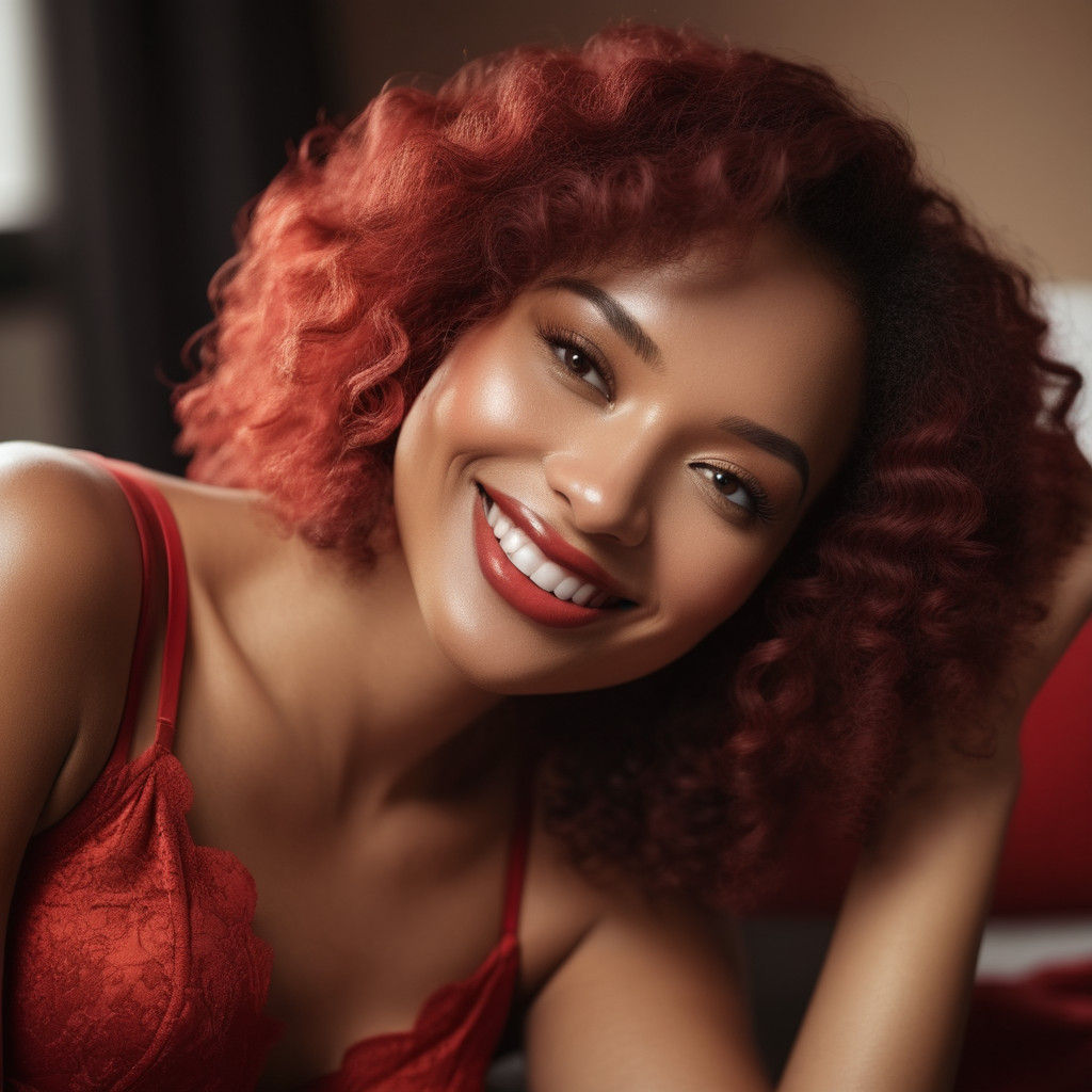 Sensual Hyper-Realistic Portrait in Warm, Vibrant Colors