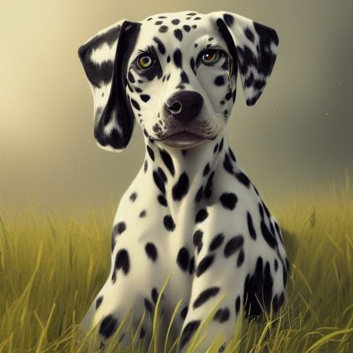 Adorable Dalmatian Portrait by Greg Rutkowski