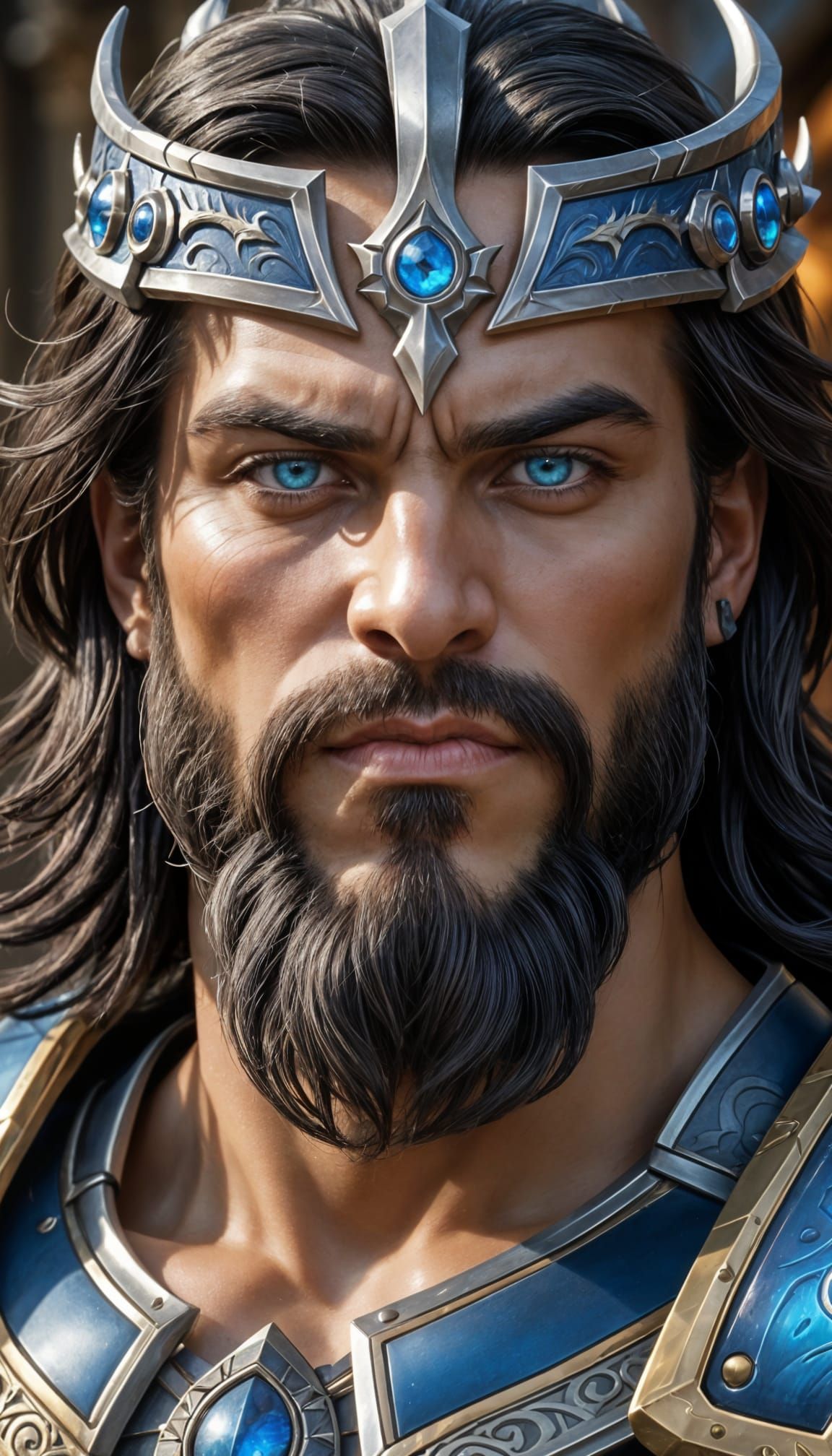 Mighty King Portrait in Warcraft Style