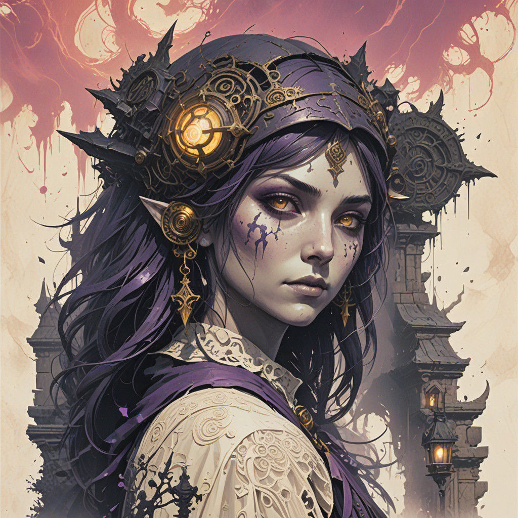 Enchanted Sorceress Illuminates Dark Fantasy Realm