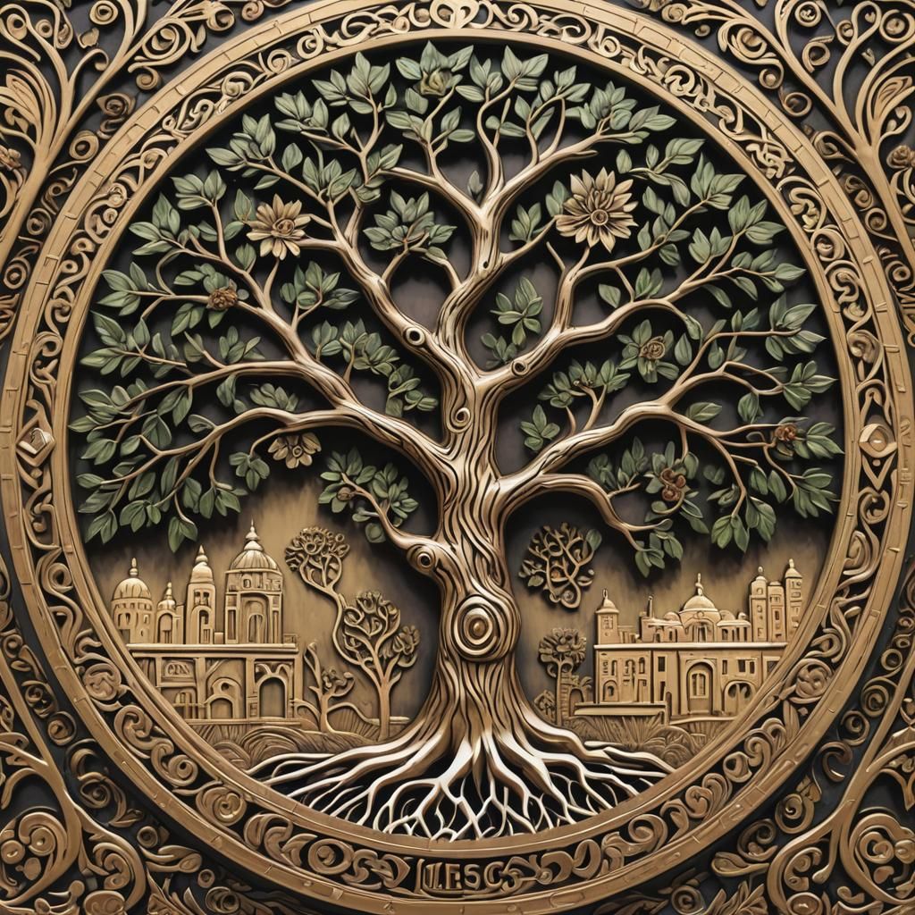 Chicano Lowrider Tree of Life Illustration