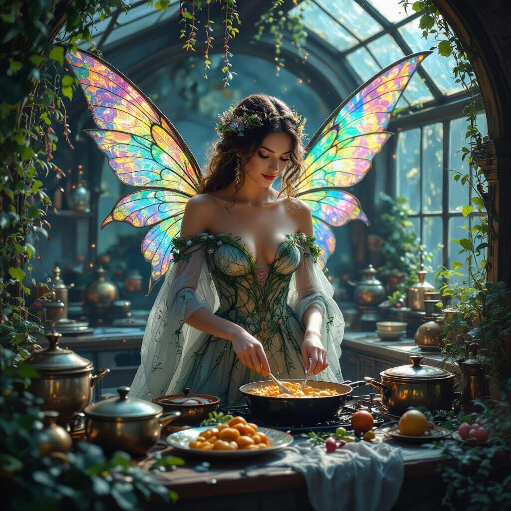 Celestial Chef Prepares Feast in Detailed Matte Painting
