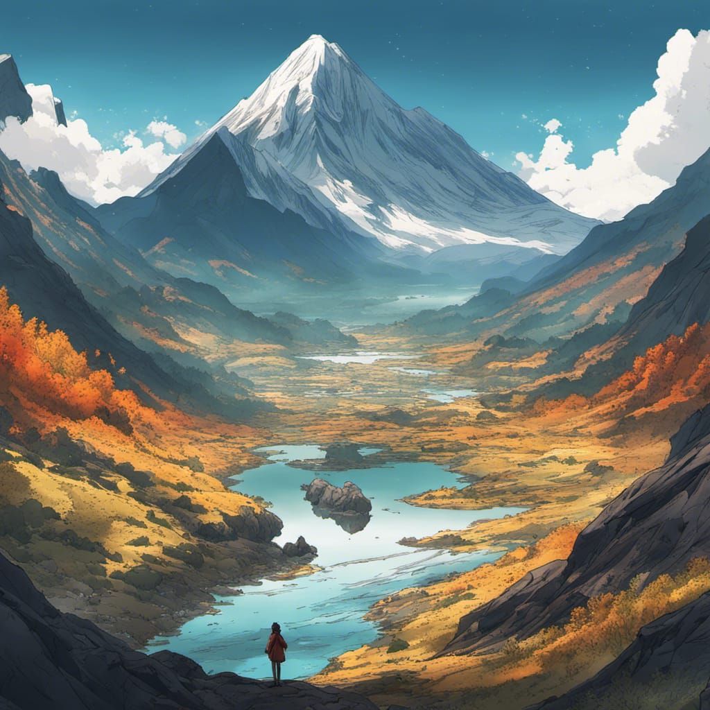 Cloudy Dream Landscape in Anime Realism Style