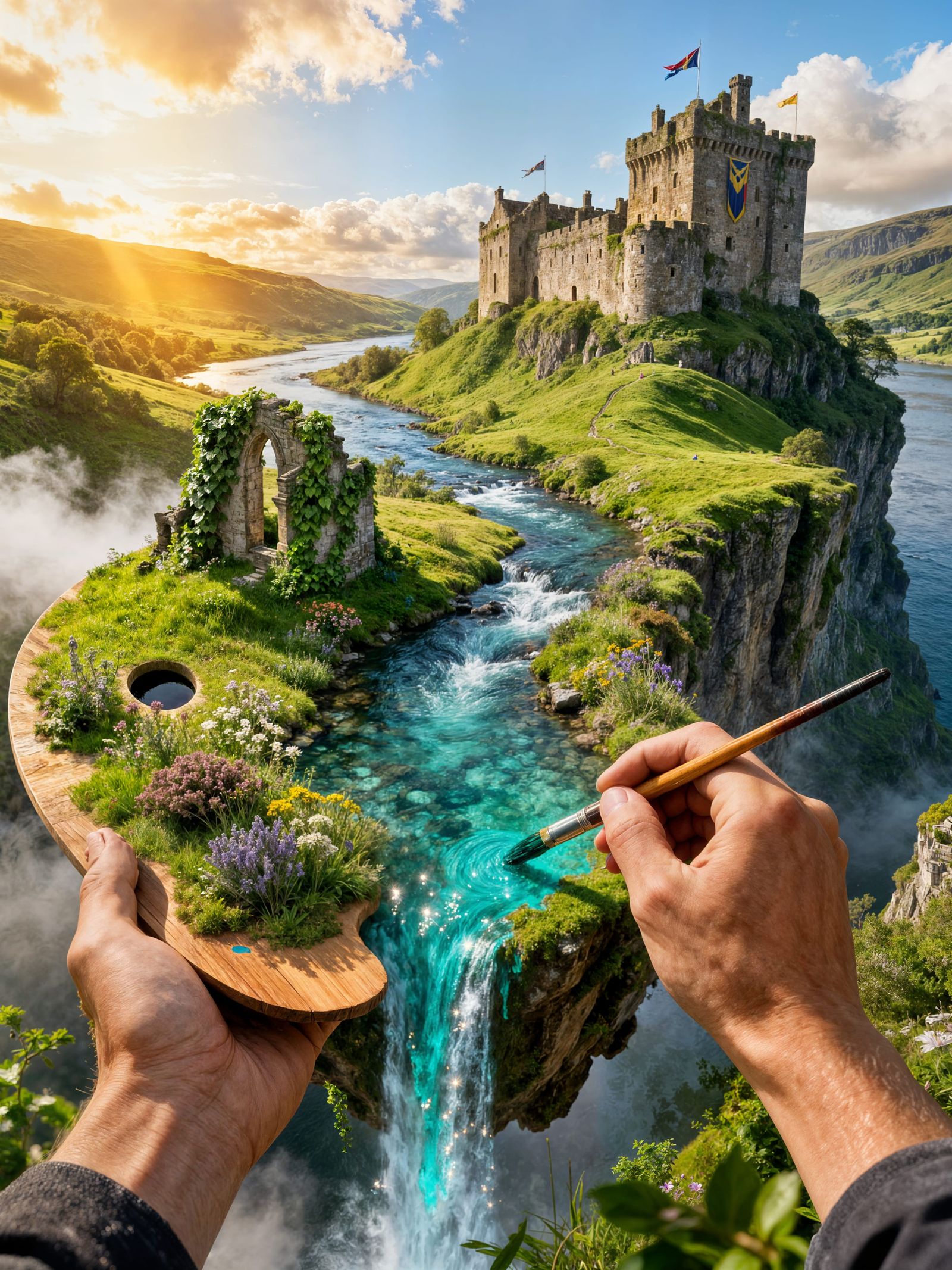 Surreal Scottish Landscape: Artist's Hand Paints a Magical R...