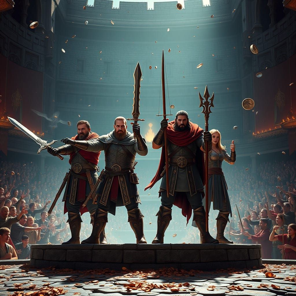 Warriors Clash in Ancient Castle Arena