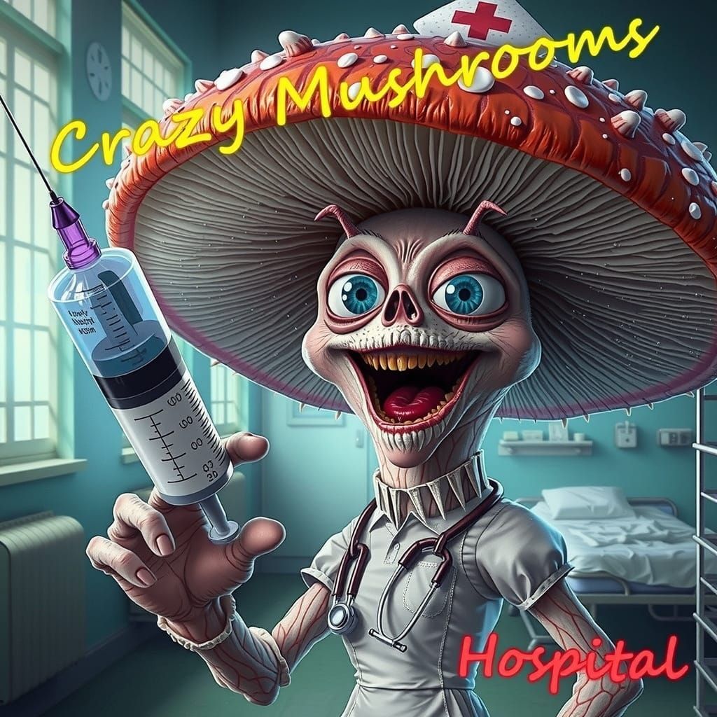 Whimsical Mushroom Nurse Dispenses Medical Madness