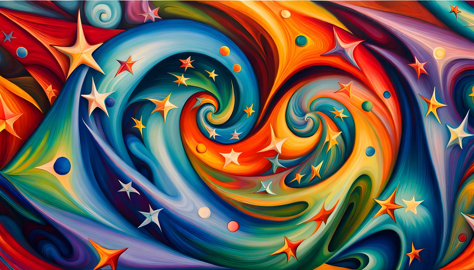 Vivid Star Vortex in Marc Chagall Style