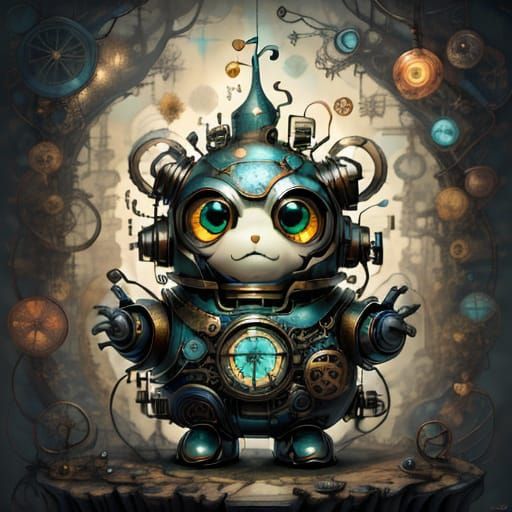 <lora:Steampunk SD 1_5:1.0> For the "Kawaii Art" challenge: ...