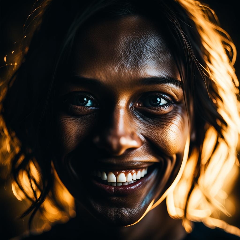 Creepy Abstract Portrait of a Terrifying Smile