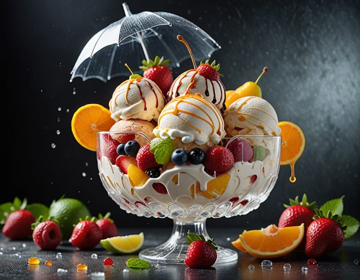 Gourmet Ice Cream Product Photography in Commercial Style