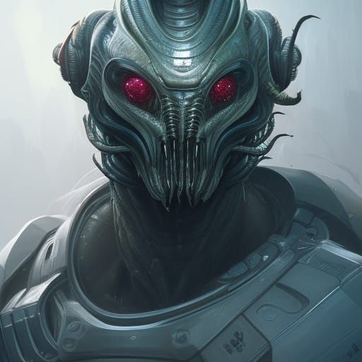 Hyperdetailed Predator Alien Portrait in 8k Resolution