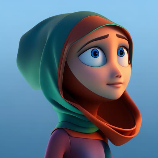 Modern Disney Pixar Concept Art: Girl in Hijab