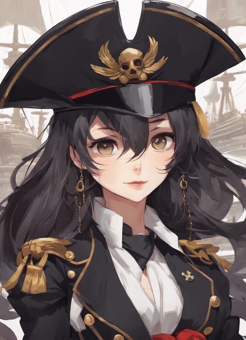 Penguin Pirate Portrait in Anime Style