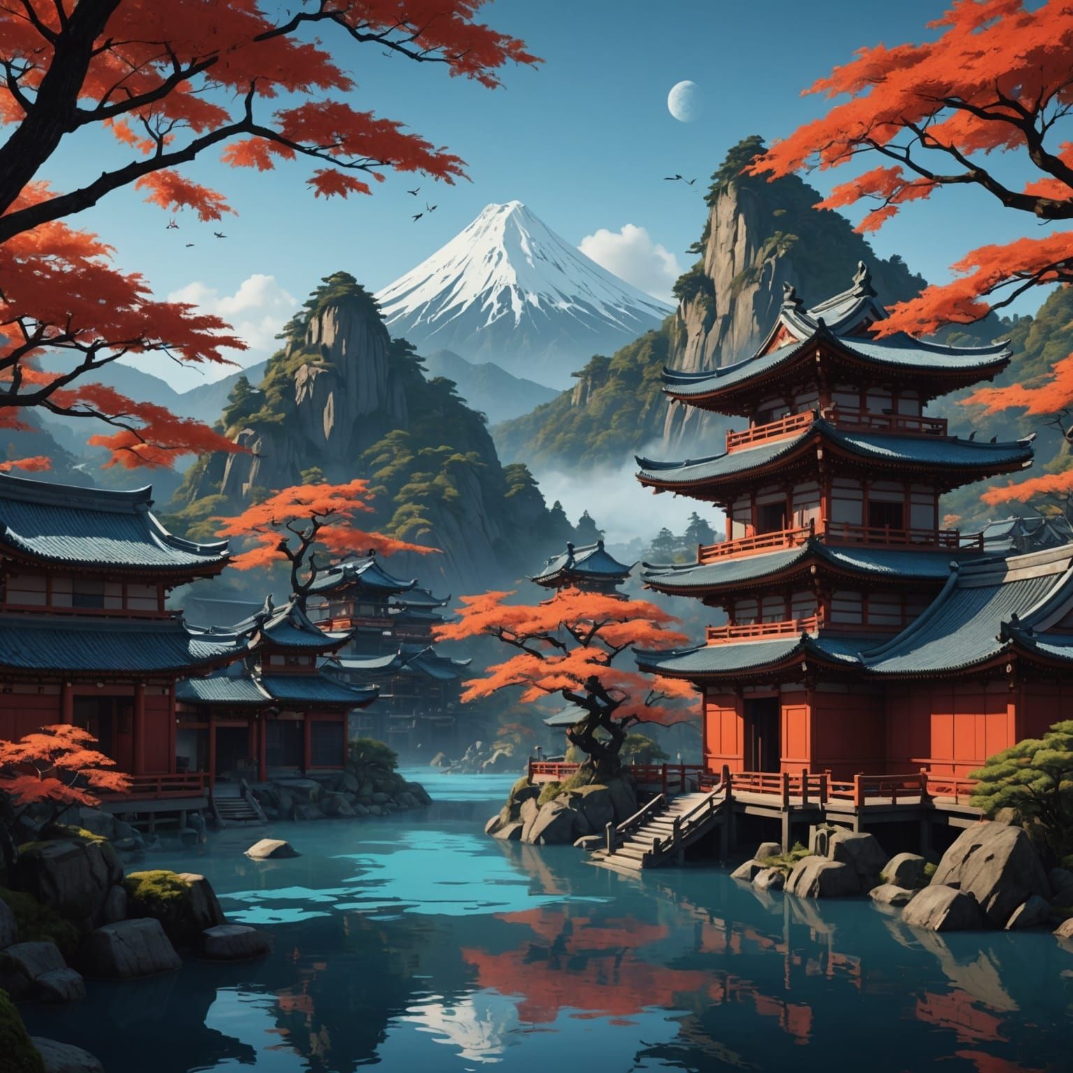 Ukiyo-e Style Fantasy Concept Art