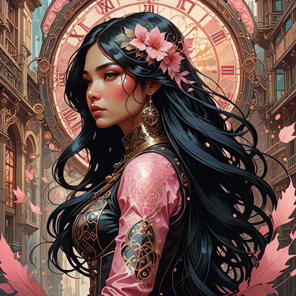 Steampunk Beauty in Alphonse Mucha Style