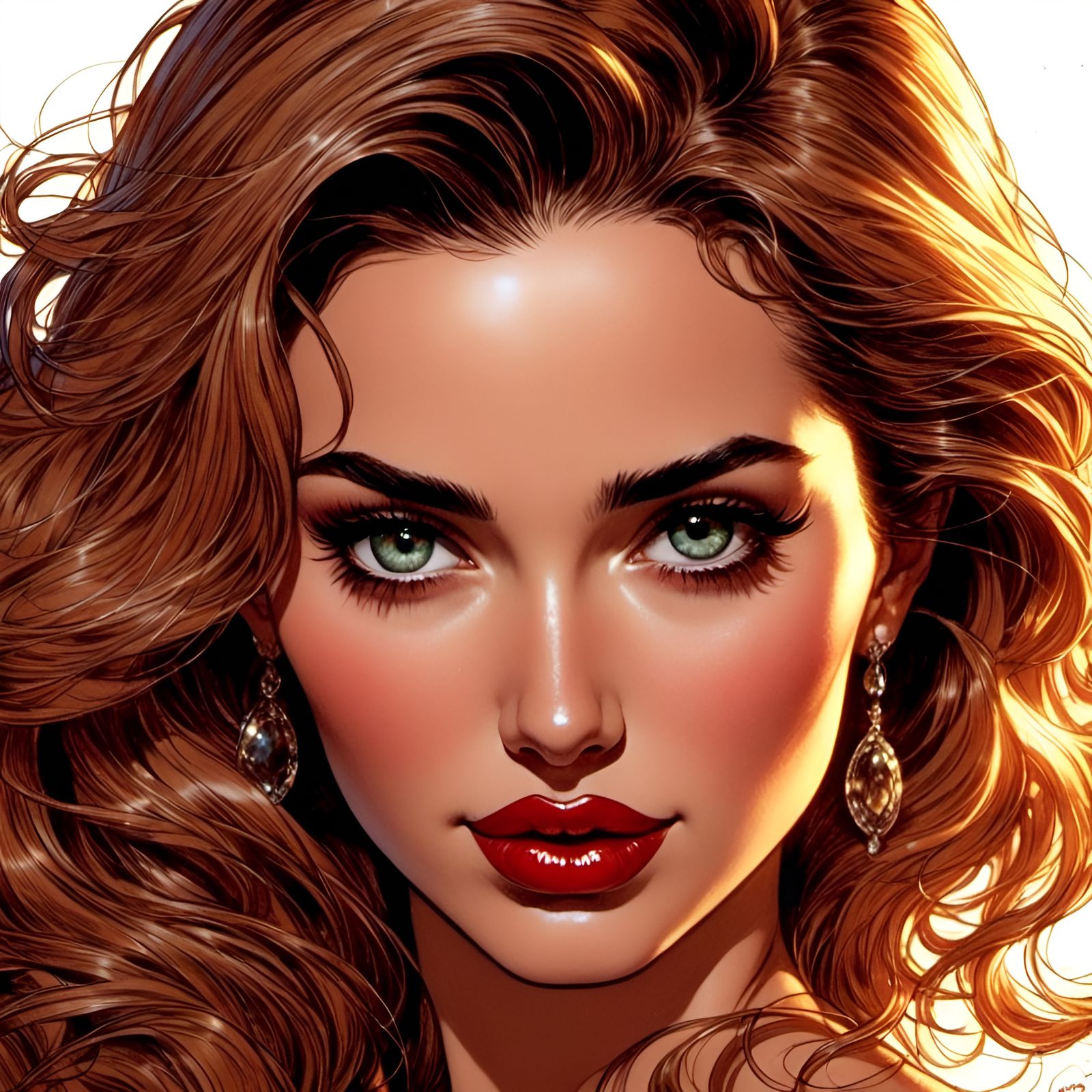 Ana de Armas Portrait in Animation Style