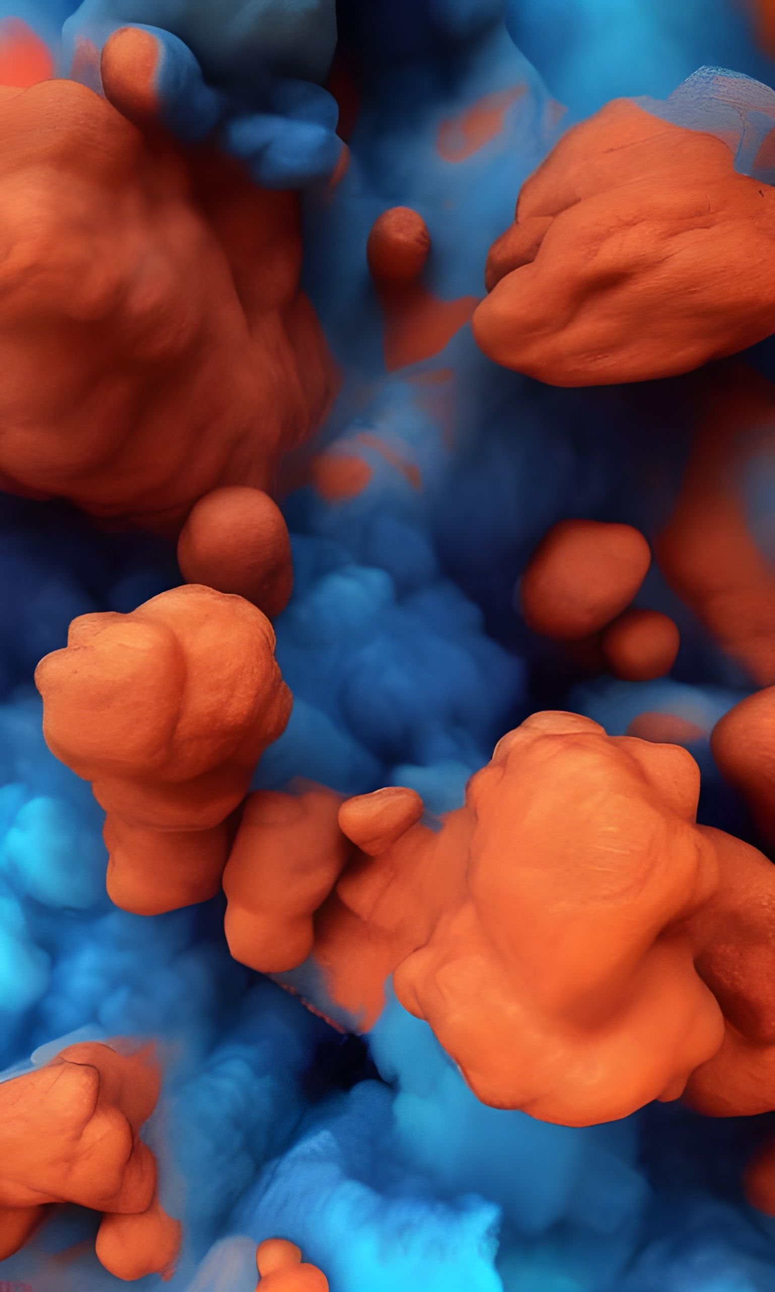 Abstract Blue and Orange Smoke Wallpaper