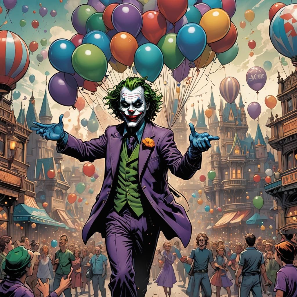 The Joker at Disneyland in Comic Book Art