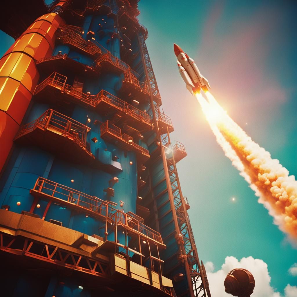 Rocket Ride Thrills in Space Theme Park