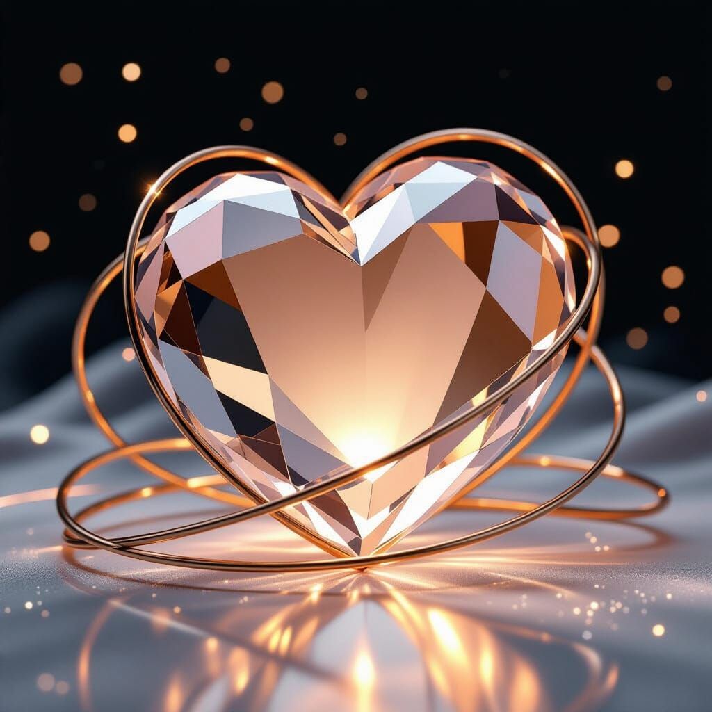 Glowing Silicon Heart in Futuristic Style