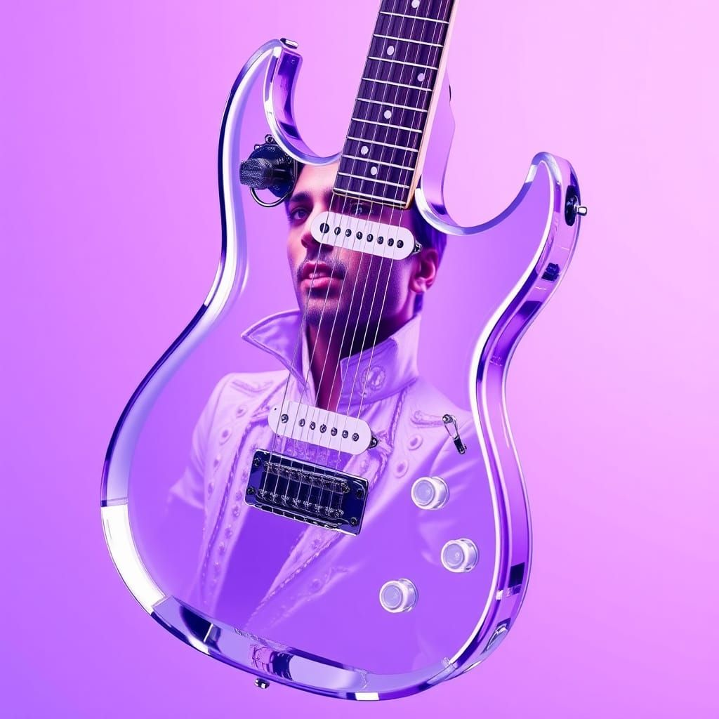 Prince Double Exposure in Purple Glass Guitar