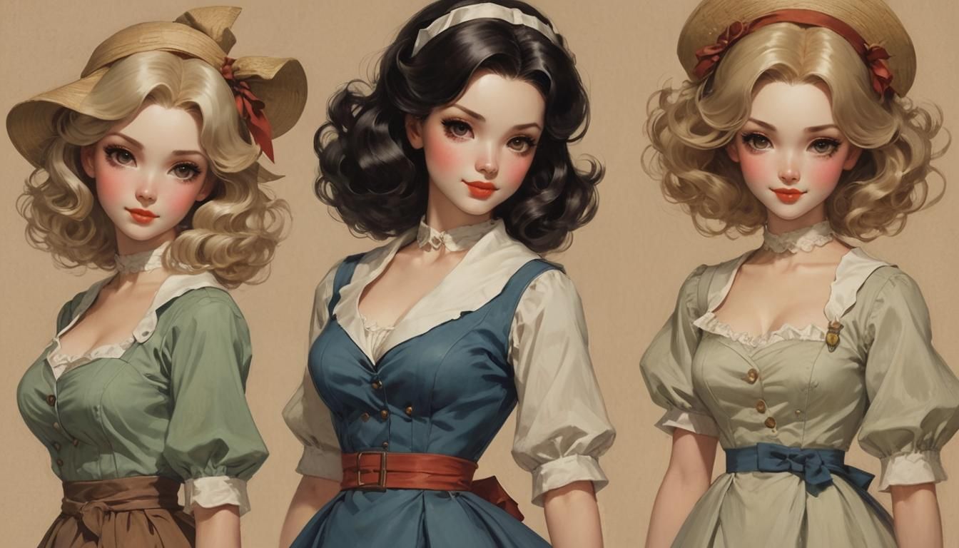 Beautiful Woman Doll in Anime Art Style