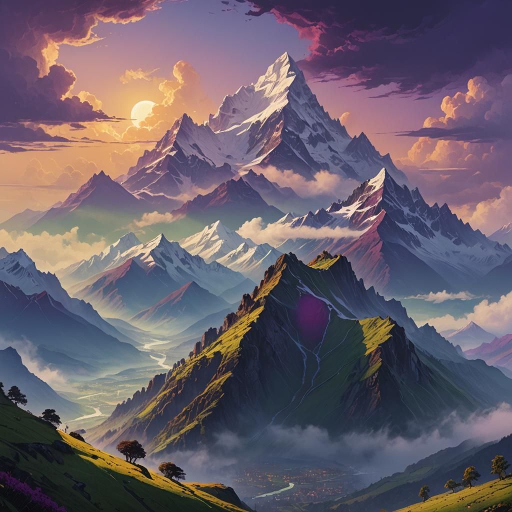 Majestic Himalayas: A Fantasy Landscape in Cinematic Style