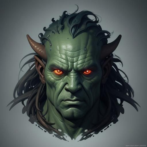 Ogre Baby Portrait in Hyperdetailed Digital Art