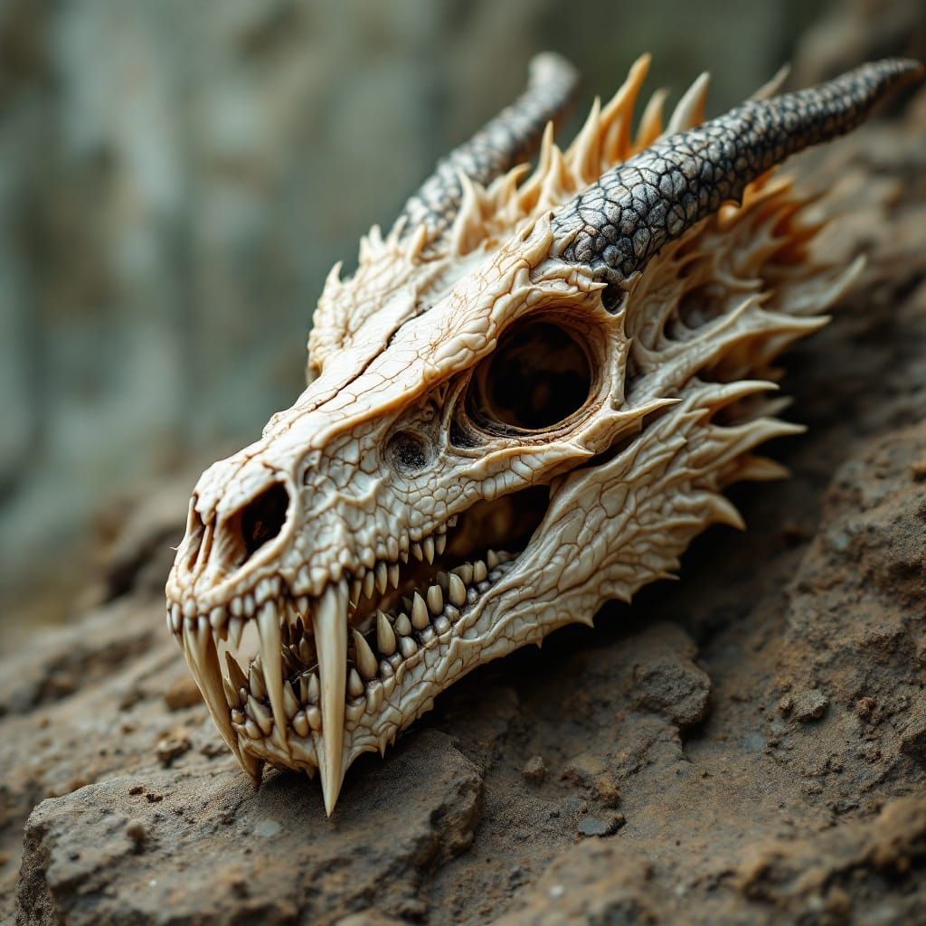 Dragon Skull in Ancient Ruins
