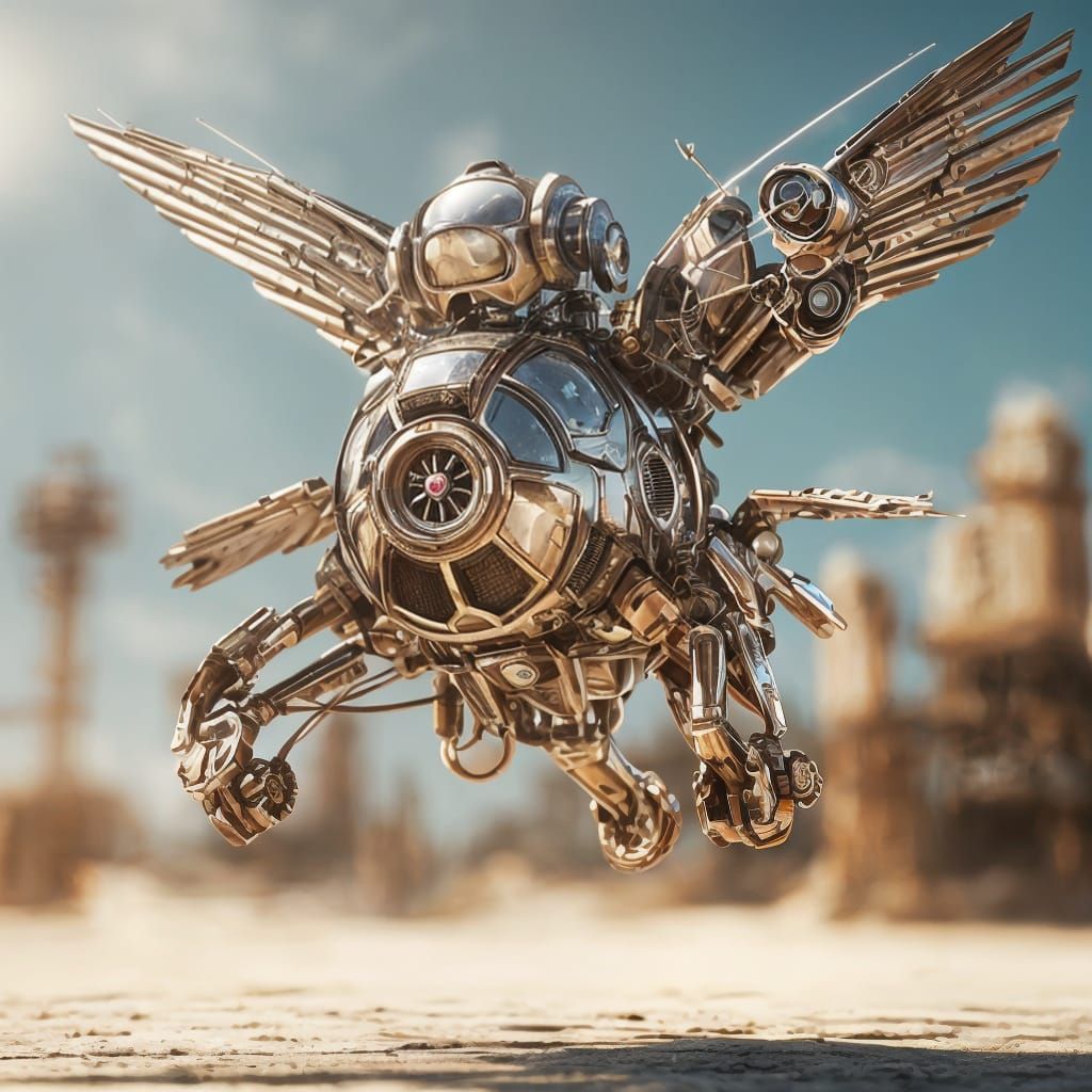 Winged Odyssey: The Airborne Steampunk Vessel