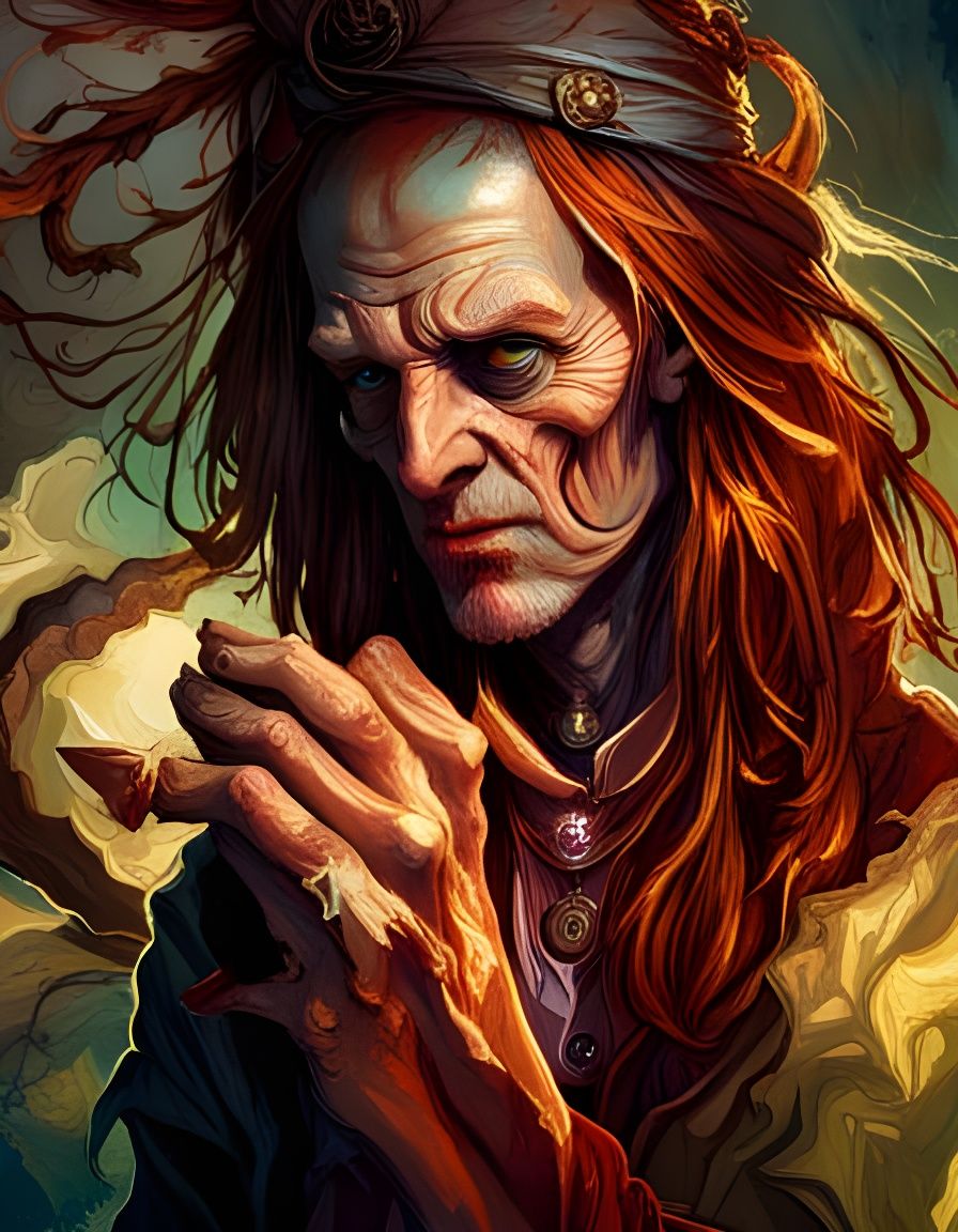 Dark Dead Warlock Close-up, Horror Concept Art